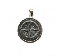 PE001402 Genuine sterling silver pendant Compass solid hallmarked 925